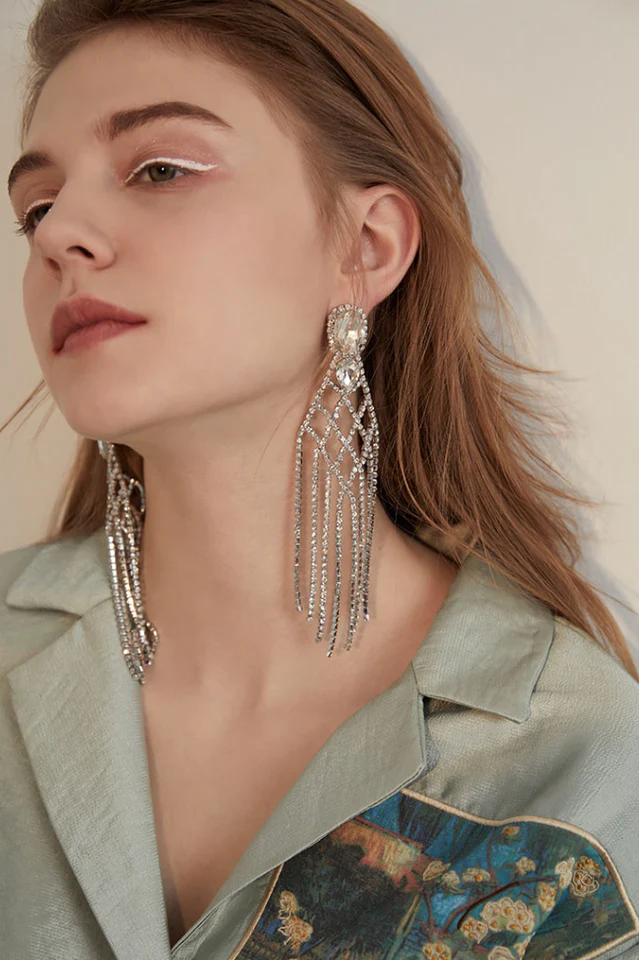 Diamante Statement Earrings - Image 5