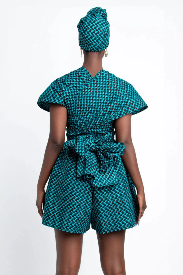 Retro Print Patchwork Romper - Image 10